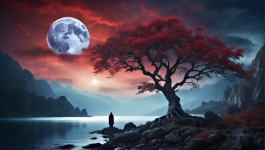 Luna dello spirito del paesaggio dell