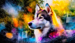 Perro, Malamute de Alaska, el arte