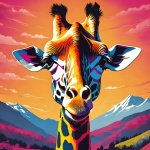 Illustrazione di arte pop della giraffa