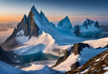 氷河の山々の風景