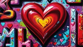 Heart Graffiti Art Illustration