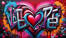 Heart Pop Art Graffiti