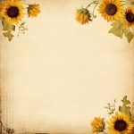 Vintage sunflower paper template