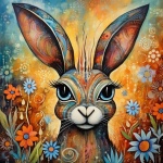 Easter Floral Bunny Rabbit