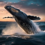 Umělecký tisk Skákající velryba