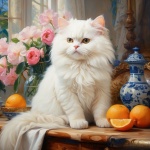 Persian Cat Portrait Art