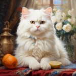 Persian Cat Portrait Art