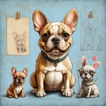 Francia bika kutya rajzfilm művészeti ny