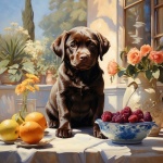 Labrador-Welpen-Portrait-Kunst
