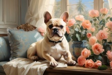 French Bulldog Portrait Art Print