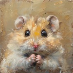 Hamster Oil Painting Portrait Art