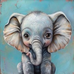 Baby elefánt Nursery Art Print