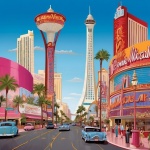 Las Vegas Strip Cartoon Art