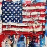 Grunge malované umění americké vlajky