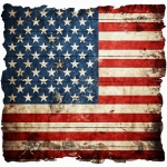 Výstřední americká vlajka umělecký tisk