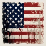 Výstřední americká vlajka umělecký tisk