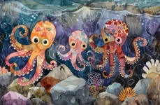 Whimsical Octopus Art Print