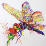 Dragonfly Abstract Sketch Art Print