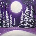 気まぐれな紫色の冬の満月