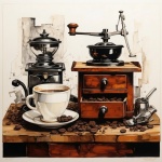 Art vintage du moulin à grains de café
