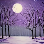 気まぐれな紫色の冬の満月