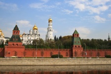 De muur & de torens van het Kremlin,