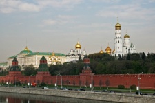 Kremlin wall with towers on river