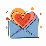 Minimalist colorful love letter