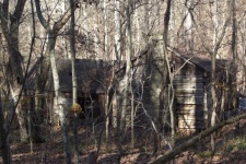 Antiga cabana de madeira