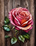 Rose blomma rustikt trä