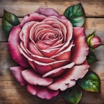 Rose blomma rustikt trä