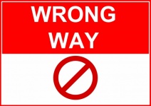Sign wrong way