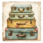 Sztuka bagażu podróżnego w stylu vintage