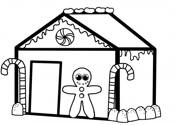 Blank Gingerbread House Coloring Pages 6
