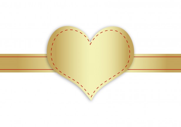 Gold Heart And Ribbon Free Stock Photo Public Domain Pictures