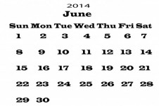 2014 Kalendář červen šablony
