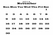 2014 Kalendář listopadu šablony