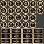 Muestras de la astrología y símbolos