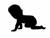 Baby Boy Crawling Silhouette