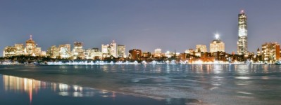Horizonte de Boston en invierno