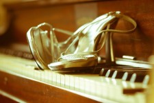 Bride Shoes On Piano