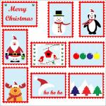 Vánoční poštovní známky šablony
