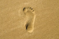 Voetafdruk in het zand