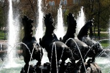 Fountain of 4 wild horses in moscow