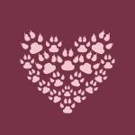 Paw Print Heart Background