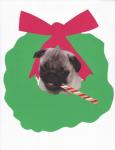 Pug guirnalda de la Navidad del perro