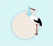 Stork baby shower kort