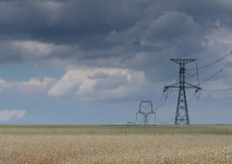 Transmission Towers In The Field