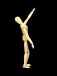 Wooden figure pointing up 2
