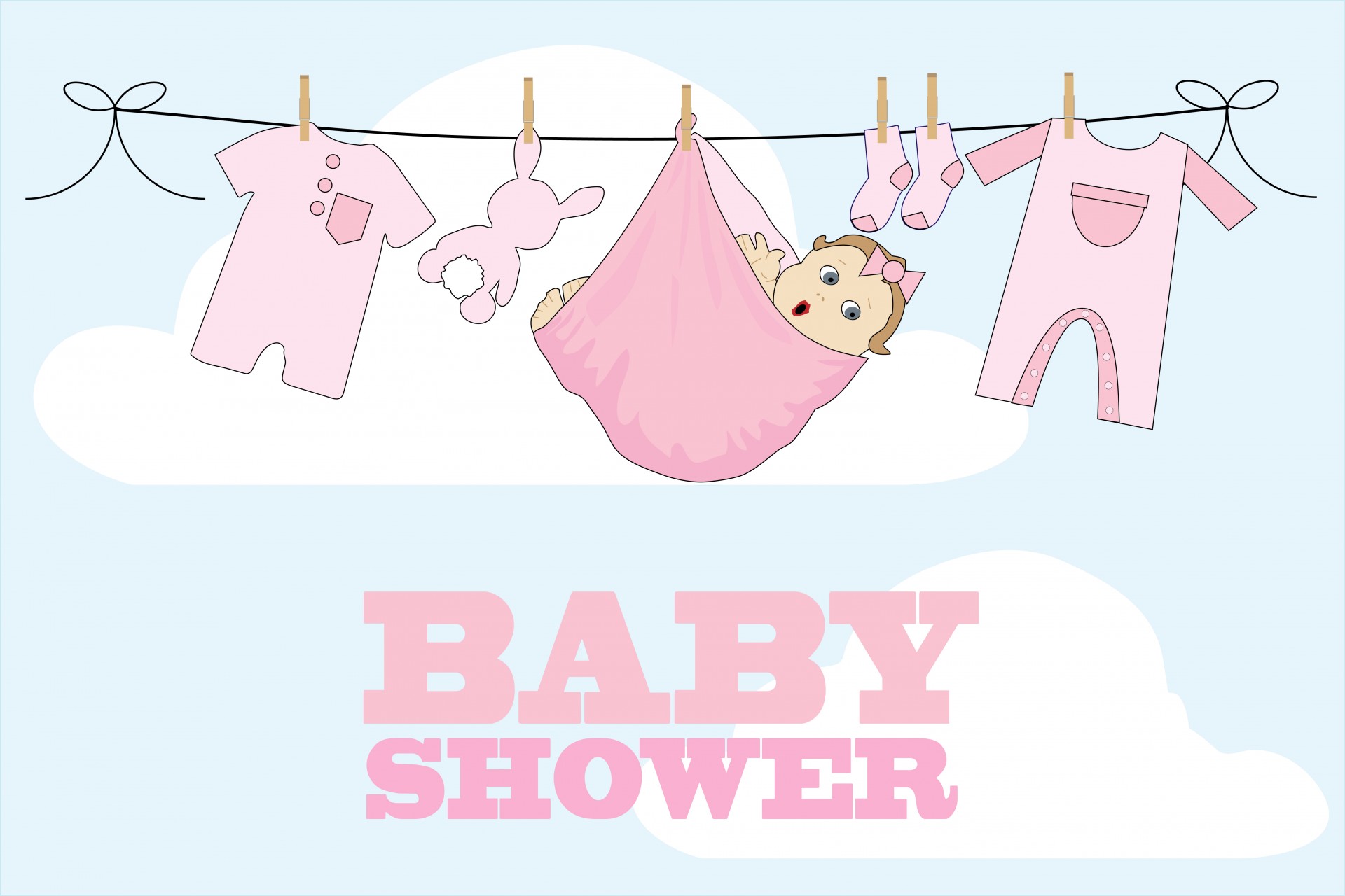 Baby Shower карты Девушка